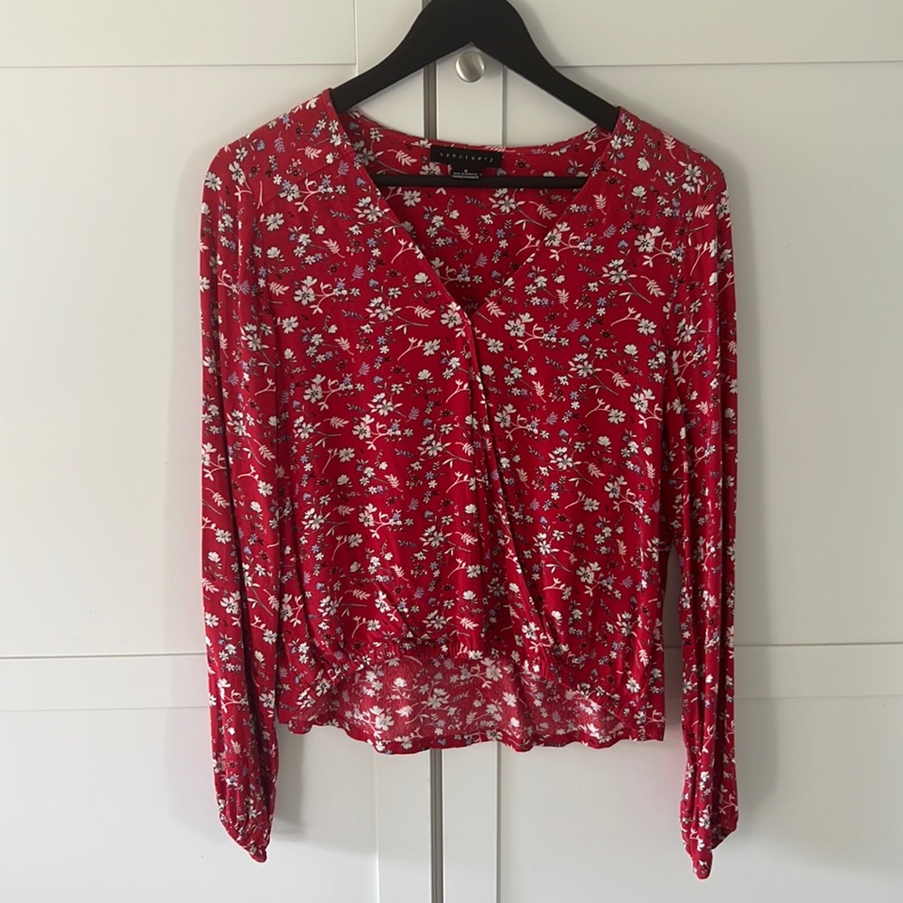 Sanctuary Red Floral Top